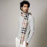 Men Beige & Black Checked Wool Muffler